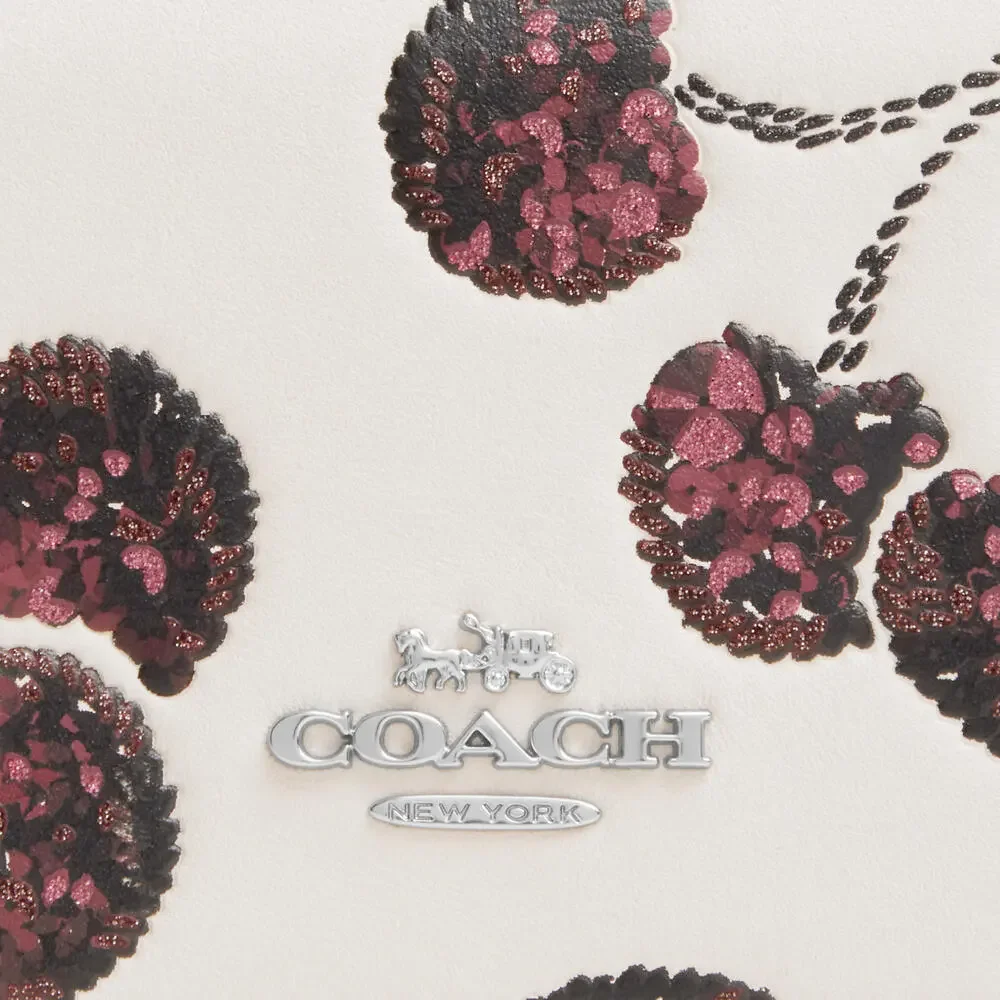 ❤️🍒Coach‎ NWT White Mini Wallet with Silver Chain With Sparkly Cherry Print - Picture 3 of 6
